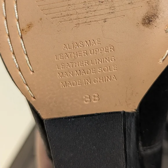 Alias Mae Black Leather Boots Sz 38 - Picture 3 of 4